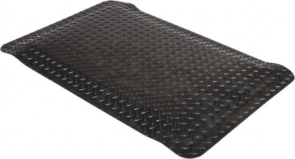 Anti-Fatigue Mat: 3' Long, 2' Wide, 15/16 Thick, Vinyl, Beveled Edges, Heavy-Duty MPN:414.1516X2X3BK