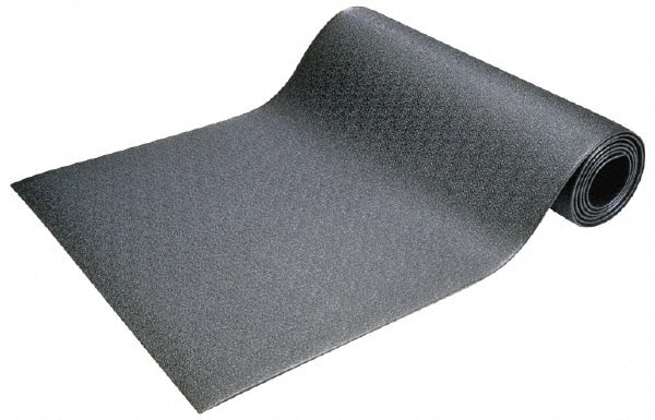 Anti-Fatigue Mat: 60' Long, 3' Wide, 3/8 Thick, Vinyl, Rounded Edges, Light-Duty MPN:427.38X3X60BK