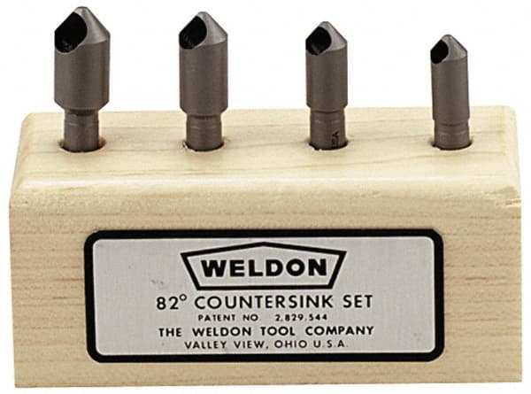 Countersink Set: 4 Pc, 17/64 to 25/64