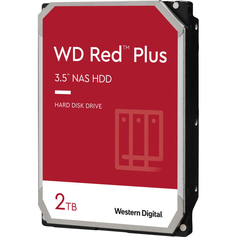 Western Digital Red Plus WD20EFZX 2 TB Hard Drive - 3.5in Internal - SATA (SATA/600) - Conventional Magnetic Recording (CMR) Method - Storage System Device Supported - 5400rpm - 180 TB TBW - 3 Year Warranty MPN:WD20EFZX