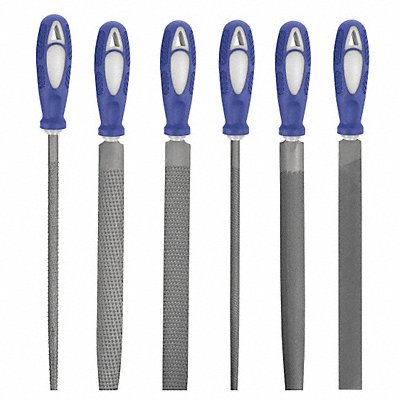 Hand File Set Bastard/Smooth 6 In L 6 Pc MPN:10Z760