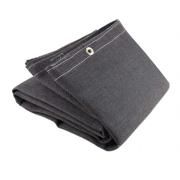 Welding Blankets, Curtains & Rolls, Material: Fiberglass, Vermiculite , Width (Feet): 8.00 , Material Weight (oz/sq. yd.): 24 , Color: Black , Grommet: Yes  MPN:36166