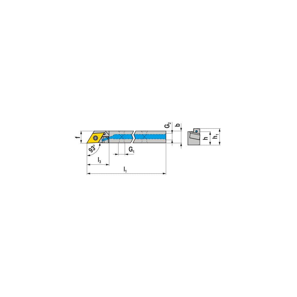 Indexable Turning Toolholders, Toolholder Style: SDJNR , Lead Angle: 93.000 , Insert Holding Method: Lever , Shank Width (mm): 12.00  MPN:72358010