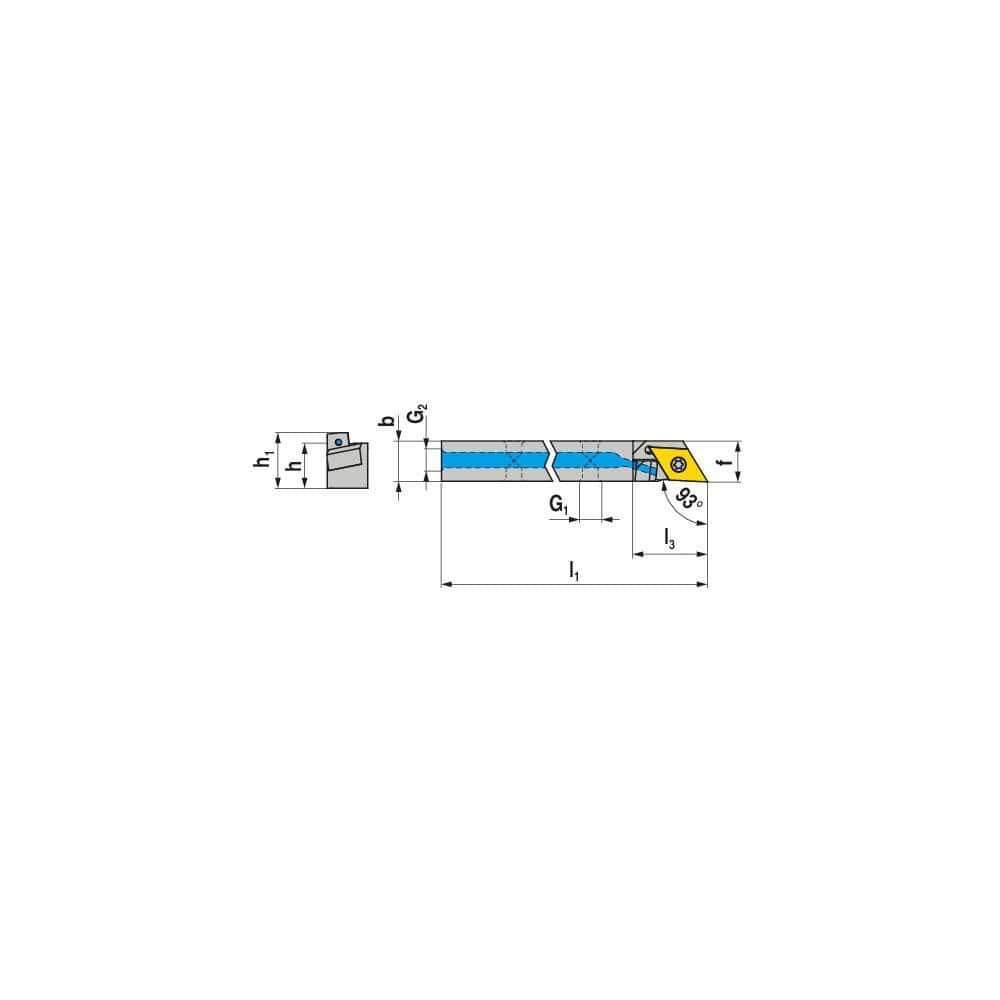 Indexable Turning Toolholders, Toolholder Style: SDJNL , Lead Angle: 93.000 , Insert Holding Method: Lever , Shank Width (mm): 16.00  MPN:72359016