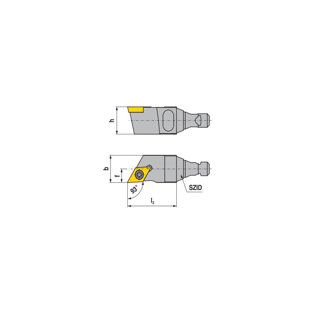 Modular Turning & Profiling Cutting Unit Heads, System Size: BH16 , Cutting Direction: Right Hand , Compatible Insert Style: DC..  MPN:72810631