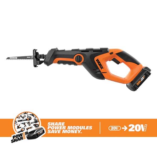 Cordless Reciprocating Saw: 20V, 3,000 SPM MPN:WX508L