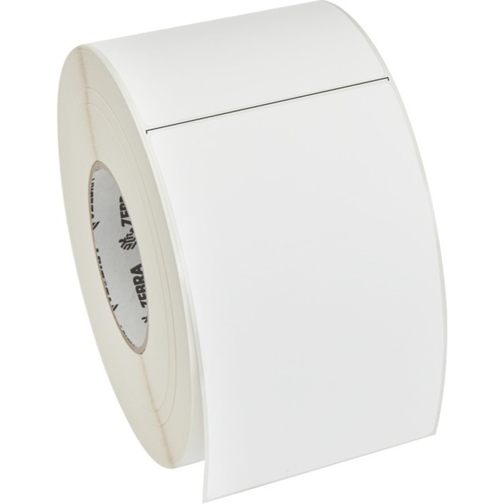 Zebra Label Paper 4 x 6.5in Thermal Transfer Zebra Z-Perform 2000T 3 in core - 4in Width x 6 1/2in Length - Permanent Adhesive - Thermal Transfer - White - Paper, Acrylic - 900 / Roll - 1 - Perforated MPN:10000280