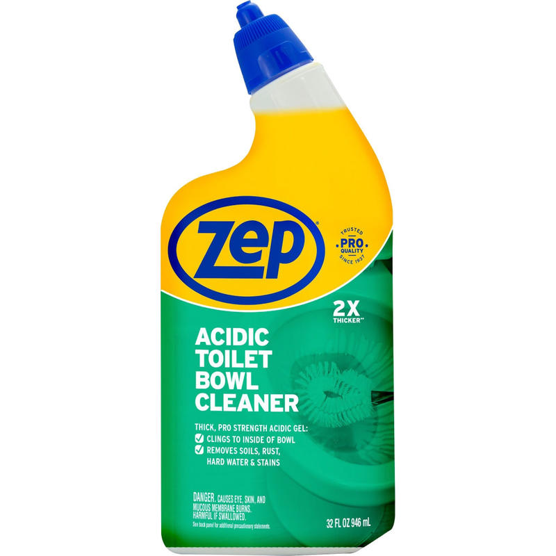 Zep Acidic Toilet Bowl Cleaner - 32 fl oz (1 quart) - Wintergreen Scent - 1 Each - White (Min Order Qty 9) MPN:ZUATBC32