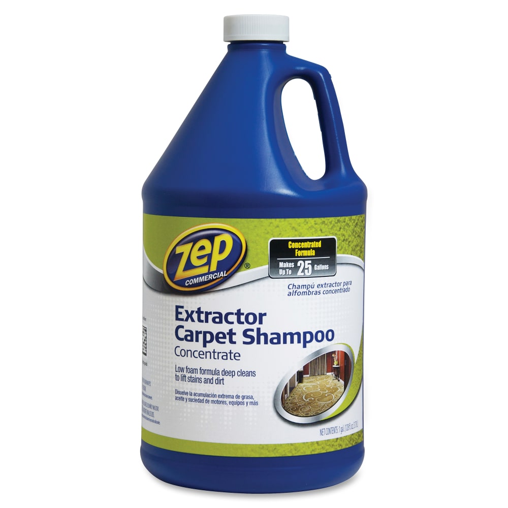 Zep All-Purpose Carpet Shampoo - Concentrate - 128 fl oz (4 quart) - 4 / Carton - Heavy Duty - Blue (Min Order Qty 2) MPN:ZUCEC128CT