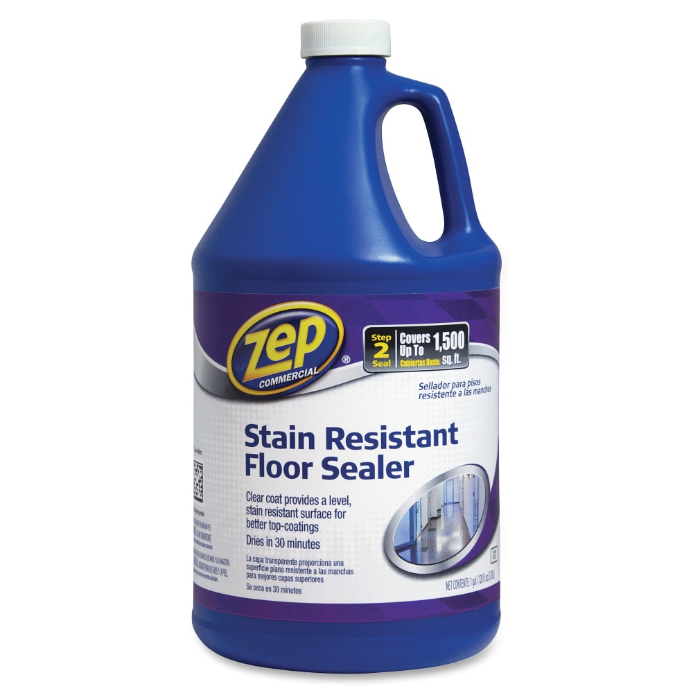Zep Stain-Resistant Floor Sealer - 128 fl oz (4 quart) - 4 / Carton - Stain Resistant - Blue MPN:ZUFSLR128CT
