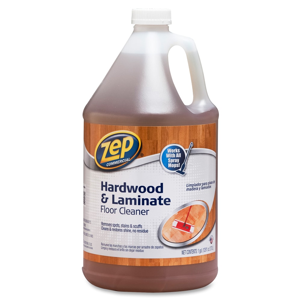 Zep Hardwood & Laminate Floor Cleaner - 128 fl oz (4 quart) - Fresh ScentBottle - 4 / Carton - Non-sticky - Brown (Min Order Qty 2) MPN:ZUHLF128CT