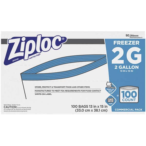 Freezer Bag: 2 gal, Clear, Plastic MPN:682254