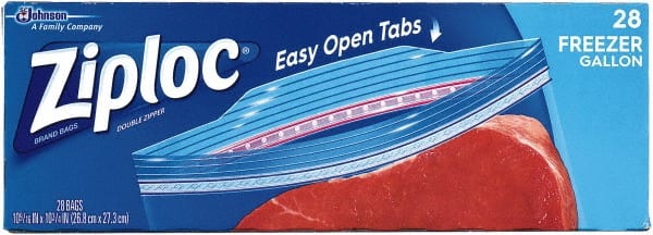 Ziploc Brand Freezer Bags, Gallon, with Grip 'n Seal Technology, 28 Count, 9/Case MPN:SJN314445