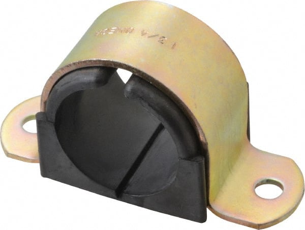 1-1/4 Pipe, Steel, Zinc Plated Pipe Strap with Cushion MPN:027M032